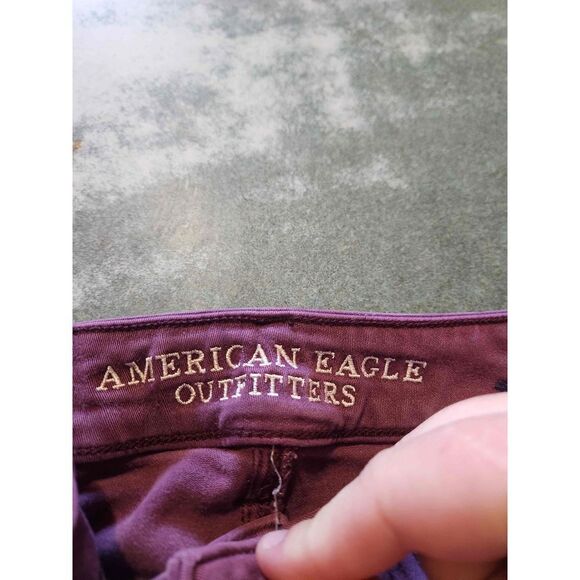 American Eagle Hi Rise Burgundy Jeggings sz 0 - Picture 3 of 5